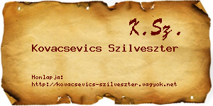 Kovacsevics Szilveszter névjegykártya