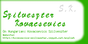 szilveszter kovacsevics business card